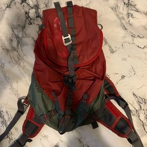 Outdoor research lightweight red backpack perfect for hiking